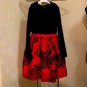 GEORGE GIRLS FLORAL VELOUR DRESS W/BOLERO SIZE 7